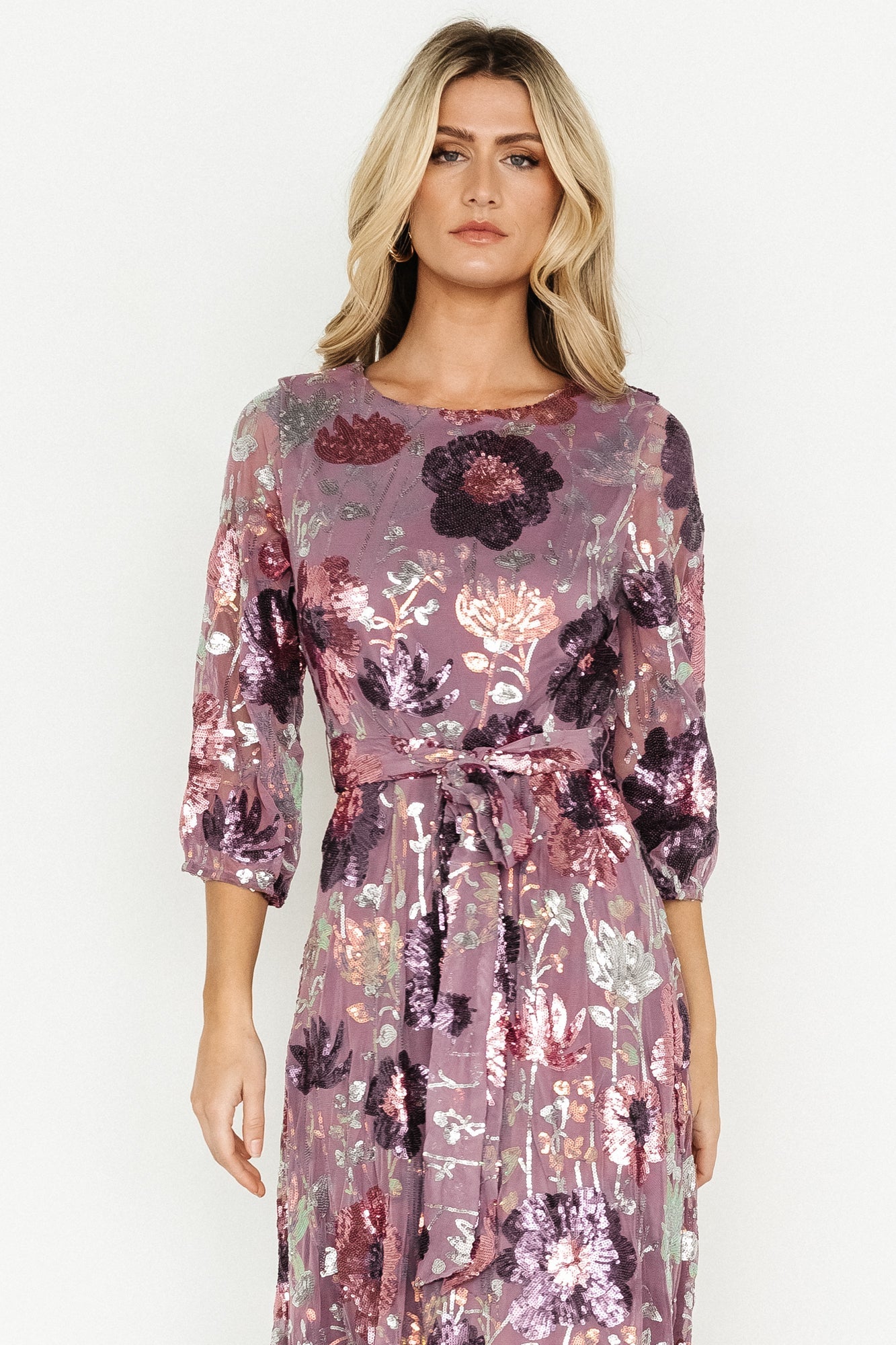 Destiny Sequin Maxi Dress | Lilac Floral