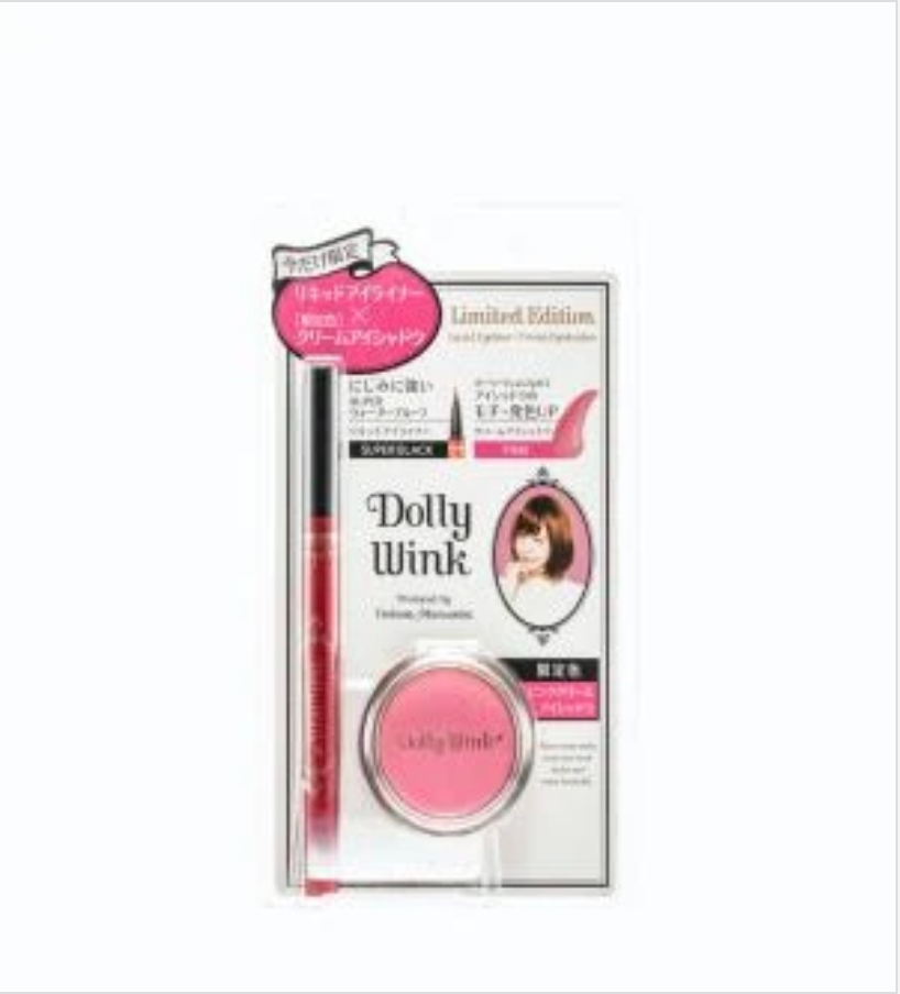 Dolly Wink Liquid Black Eyeliner & Pink Cream Eyeshadow Set Limited