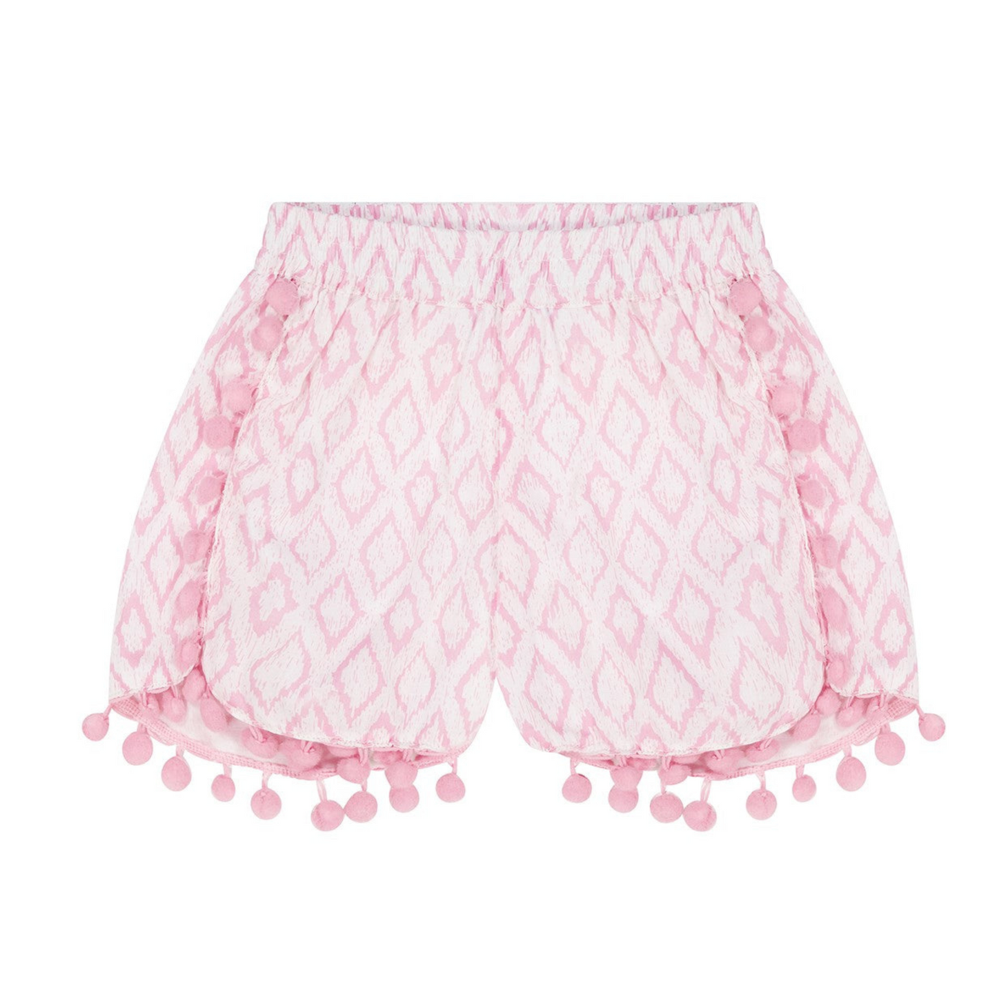 Colette Girl's Top And Short Set in Soft Pink Ikat