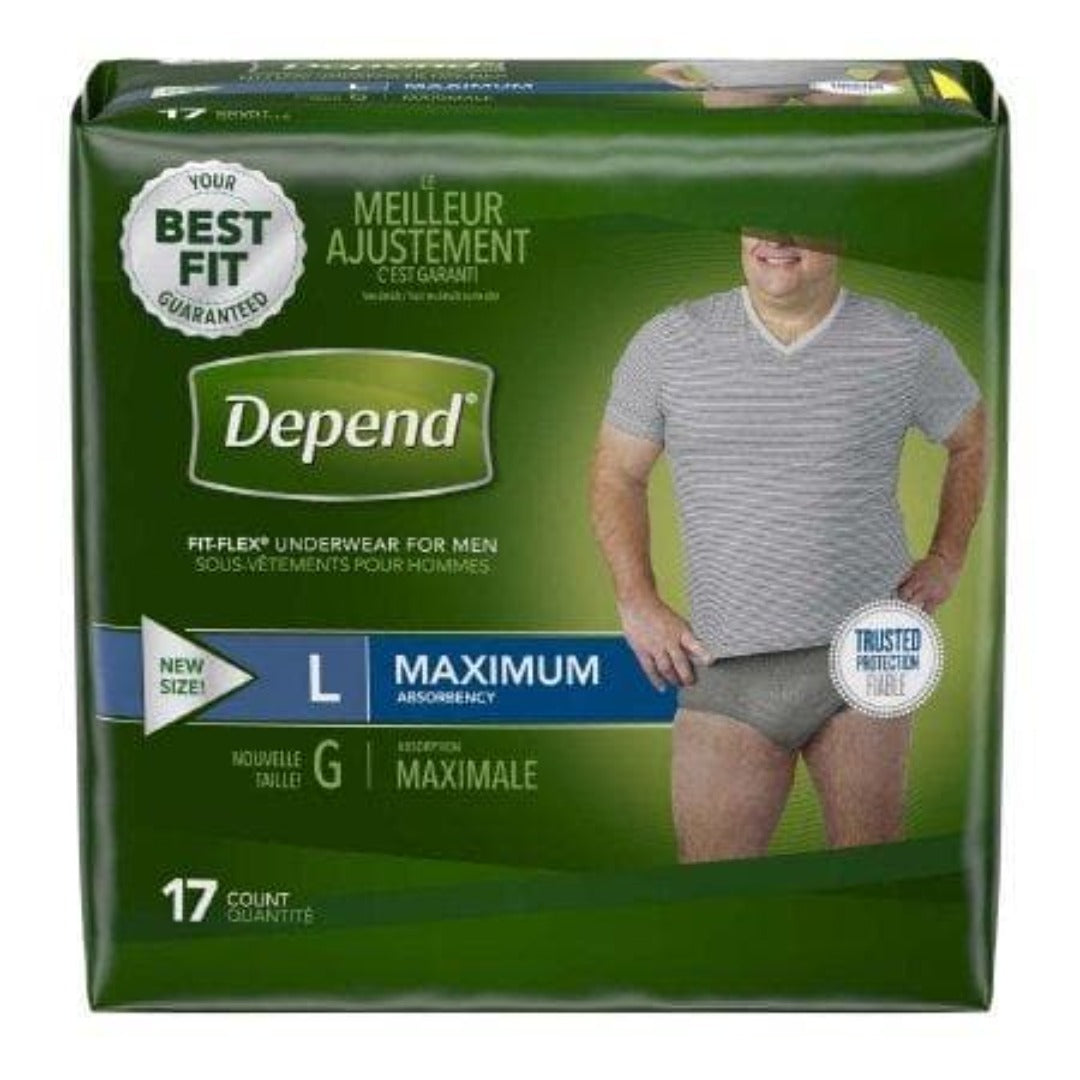 Depend Fit-Flex Breathable Stretch Underwear for Men - Maximum Absorbency - Small/Medium - Senior.com Underwear For Men