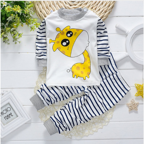 2021 spring clothing brand cotton baby clothing baby clothing pajamas suit animal Elephant Baby Boy sports suit 2 pieces