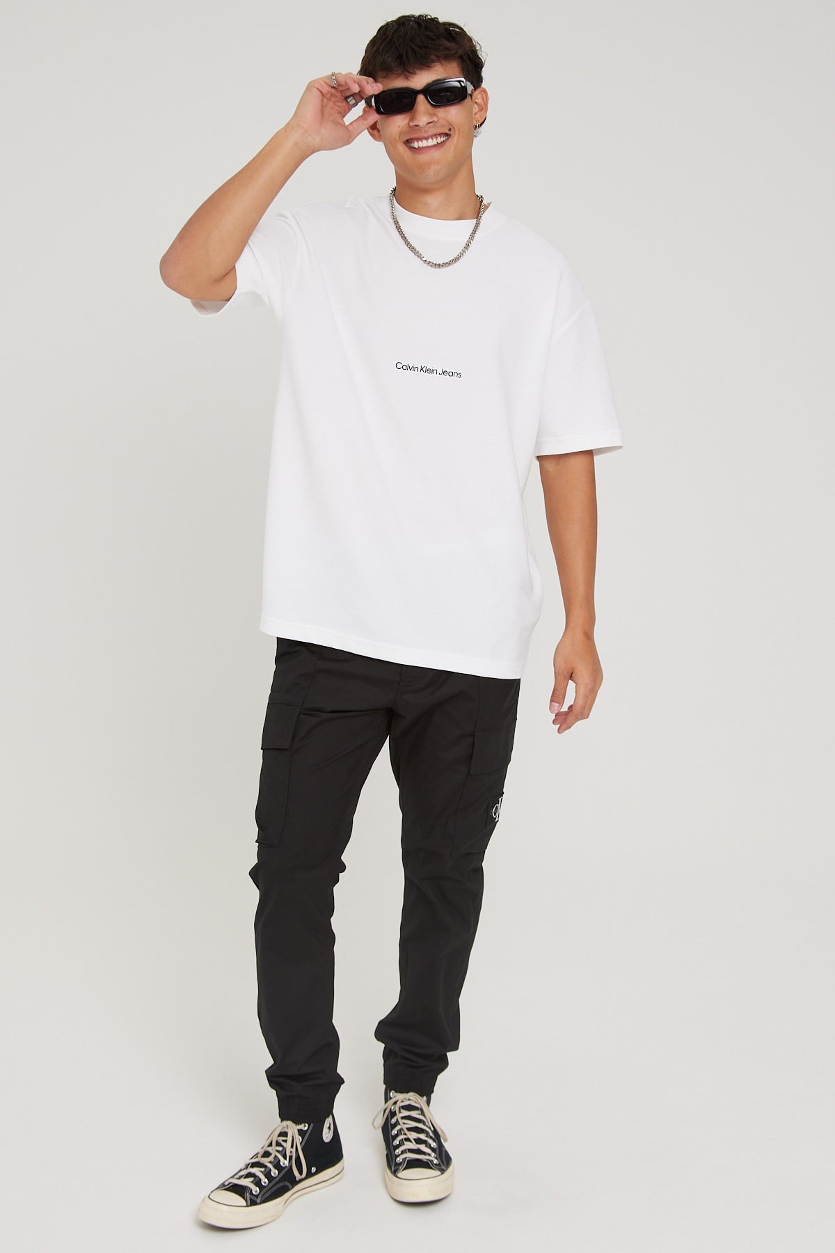 Calvin Klein Skinny Washed Cargo Pant CK Black