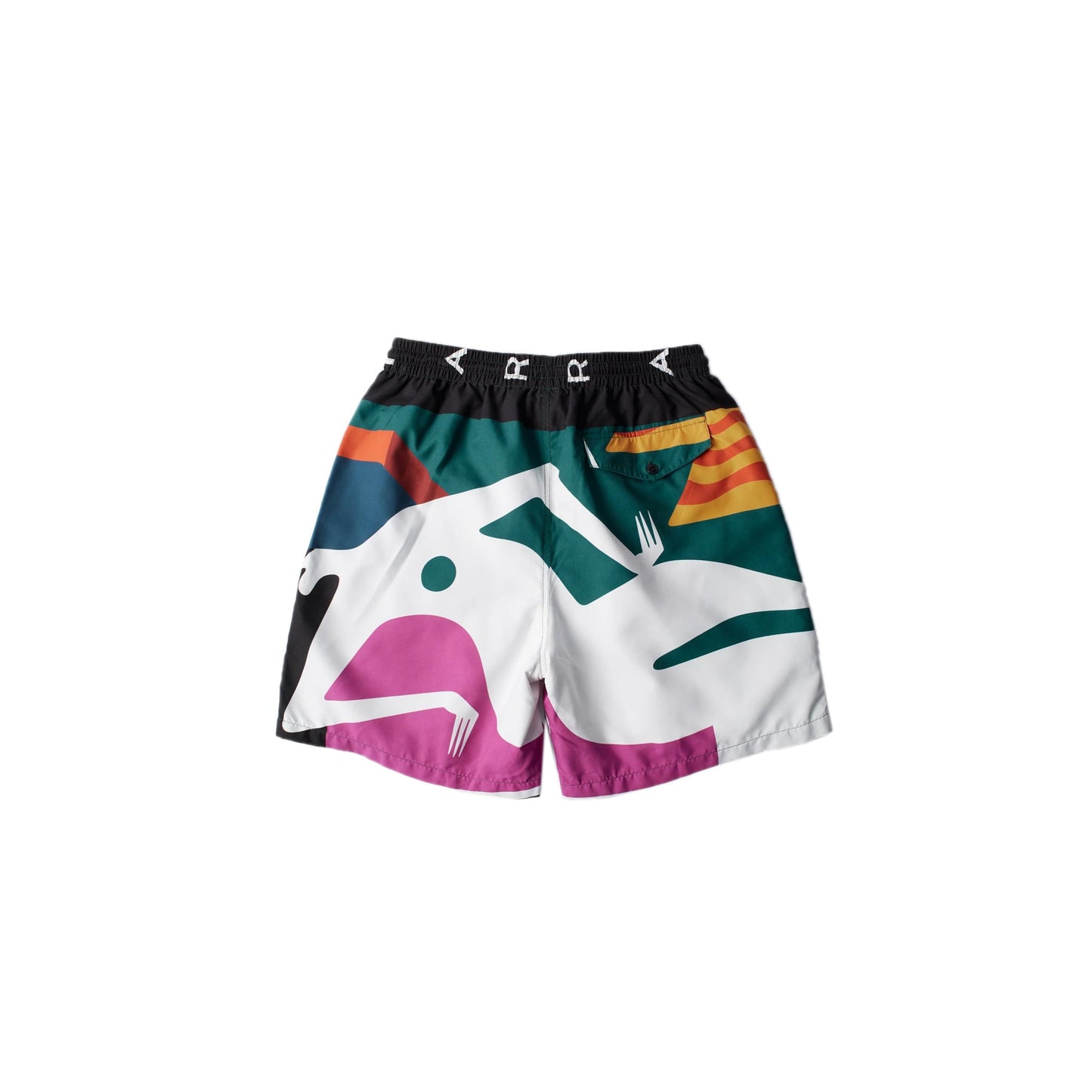 By Parra Mens Beached in White Swim Shorts