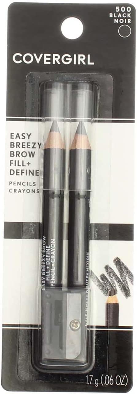 CoverGirl Professional Brow & Eye Makers Brow Shaper & Eyeliner, Midnight Black 500, .06 oz (Pack of 12)