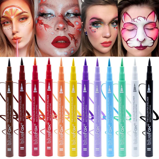 12 Pcs Colorful Eyeliner, Smudge-proof Waterproof Liquid Eyeliner, Long wearing eye liner Neon Makeup Eyeliner,Highly pigmented,Colourful Eyeliner Pencil Makeup Gift Kit for Thanksgiving Christmas…