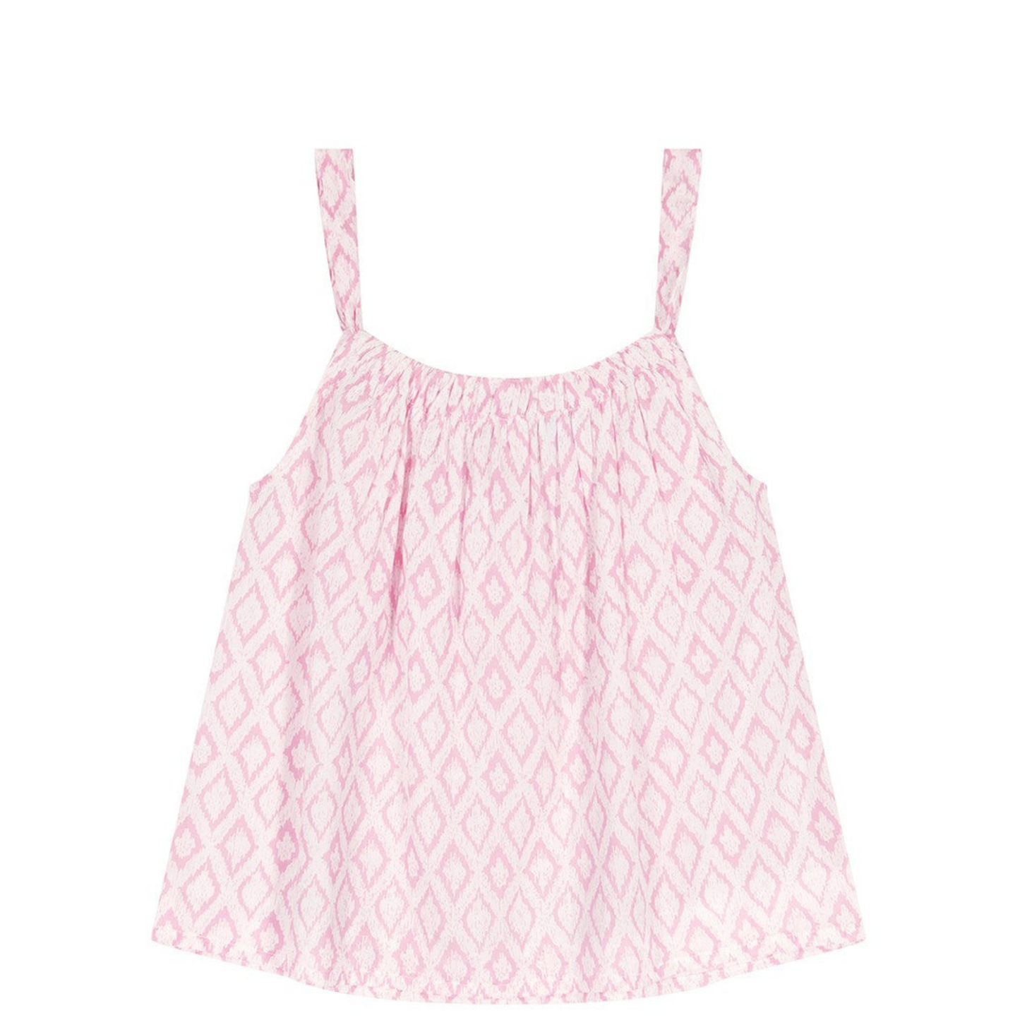 Colette Girl's Top And Short Set in Soft Pink Ikat