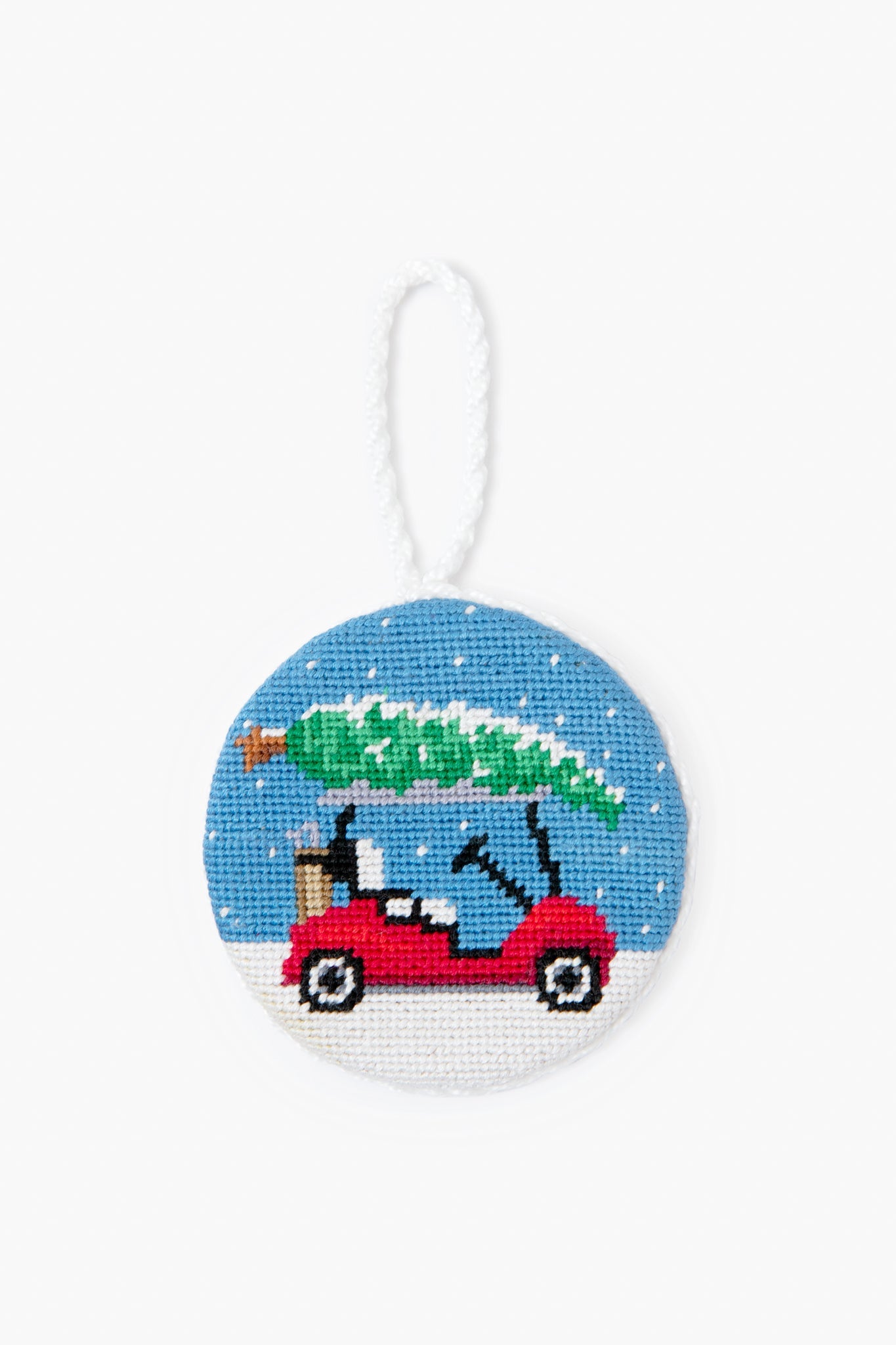 Christmas Golf Cart Needlepoint Ornament