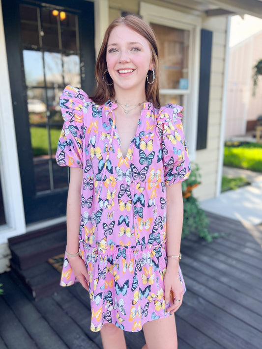 (Buddylove) Ensley Feelin' Butterflies Dress