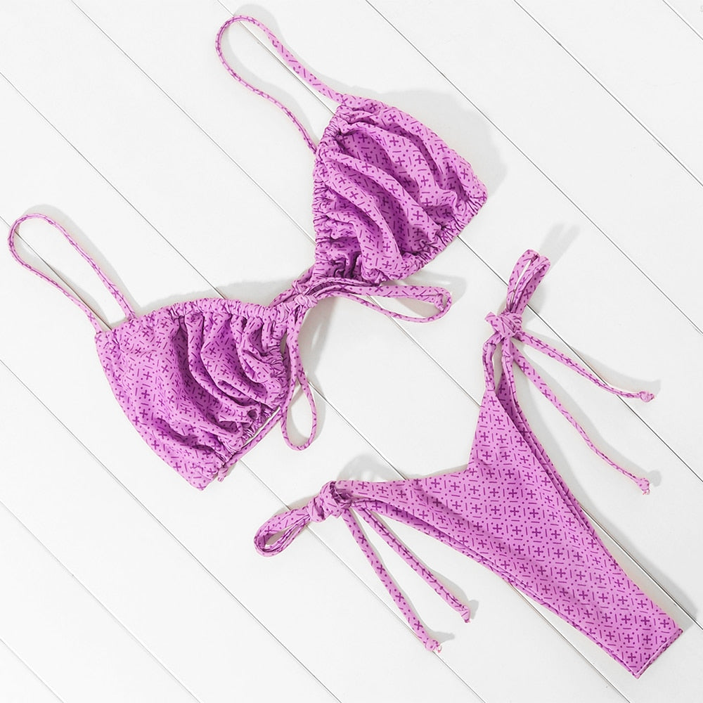 OMKAGI Swimwear Women Solid Swimsuit Sexy Micro Bikinis Set Swimming Bathing Suit Brazilian High Cut Swimsuit 2022 Bikini - YourStore