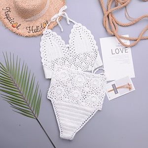 Crochet Lace Up Female Swimsuit High Waist Bikini Bandeau Women Swimwear Two-Pieces Bikini Set Bather Bathing Suit Swim - YourStore YourStore janette_blakely 0 Crochet Lace Up Female Swimsuit High Waist Bikini Bandeau Women Swimwear Two-Pieces Bikini Set Bather Bathing Suit Swim