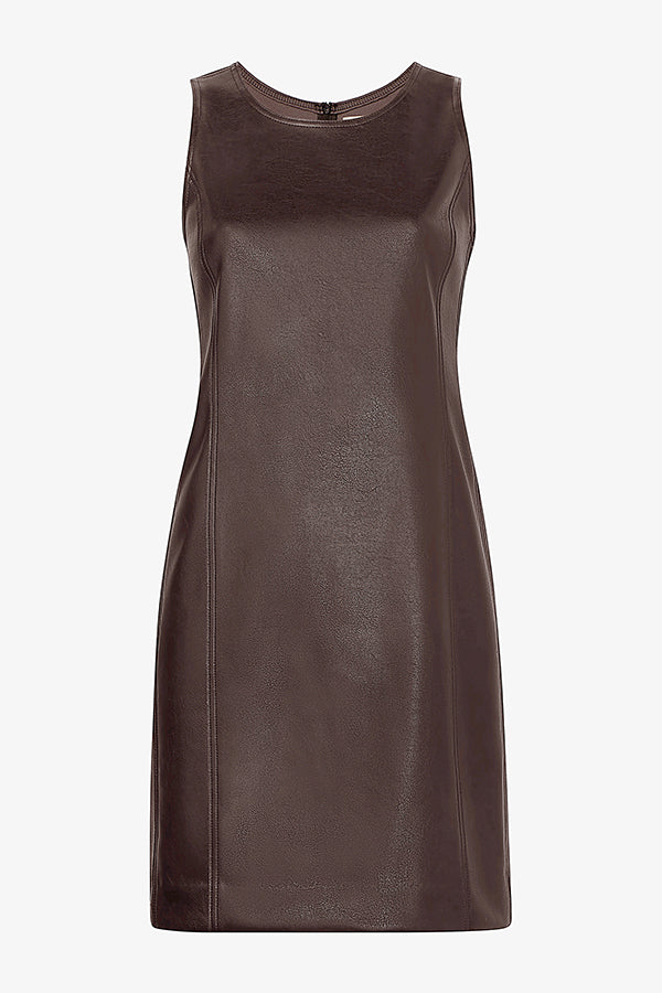 Chloe Dress - Vegan Leather :: Brown