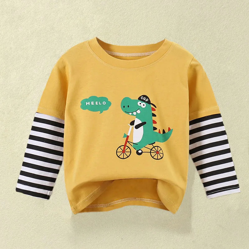 Baby Girls Cartoon Striped T-Shirt