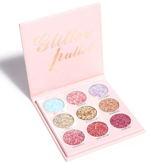 9 Colors Glitter Metallic Shimmer Sequin Eye Shadows Palette