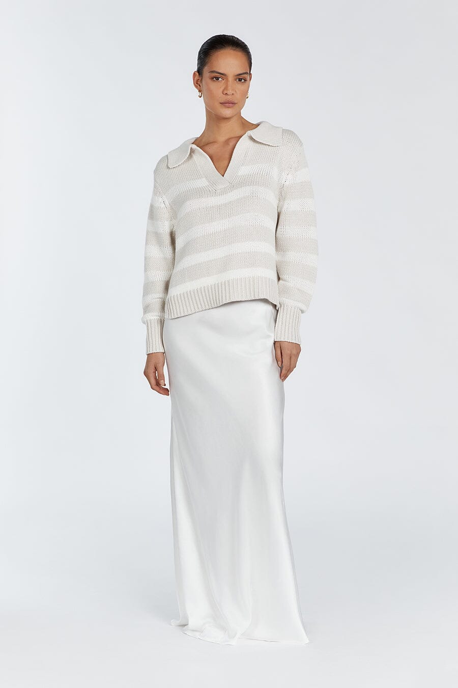 COLBIE CREAM STRIPE KNIT JUMPER Clothing DISSH Boutiques
