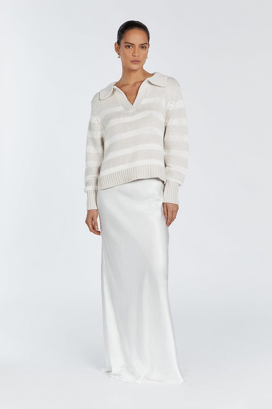 COLBIE CREAM STRIPE KNIT JUMPER Clothing DISSH Boutiques