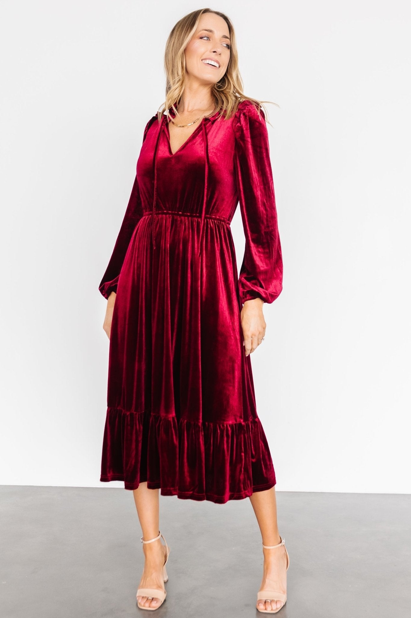 Amadora Velvet Dress | Wine - Baltic Born