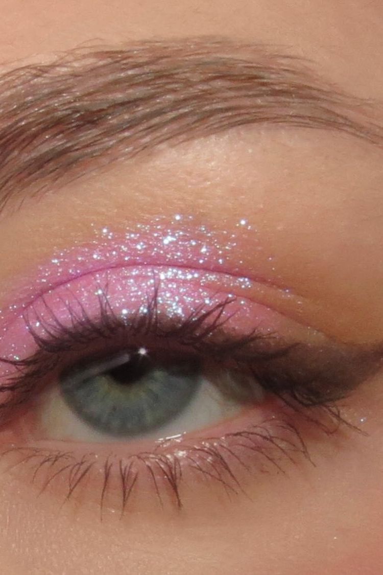 chinese beauty glitter pink sparkle loose pigment swatch