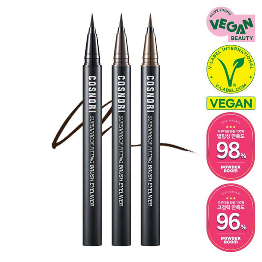 COSNORI Supeproof Fitting Brush Eyeliner 1+1 Special Set