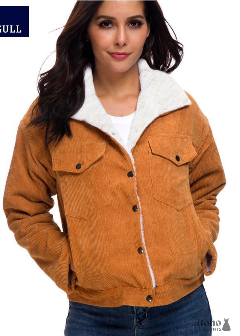 Boho Winter Jacket - Brown / S (34-36) - Shirts & Tops