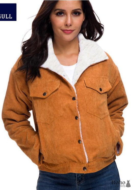 Boho Winter Jacket - Brown / S (34-36) - Shirts & Tops