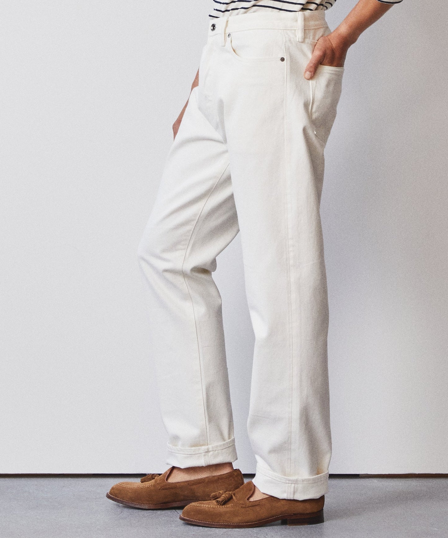 Classic Fit Selvedge Jean In White Wash