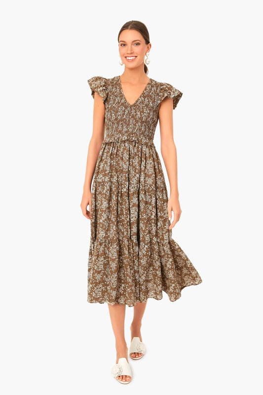 Brown Floral Phoebe Dress