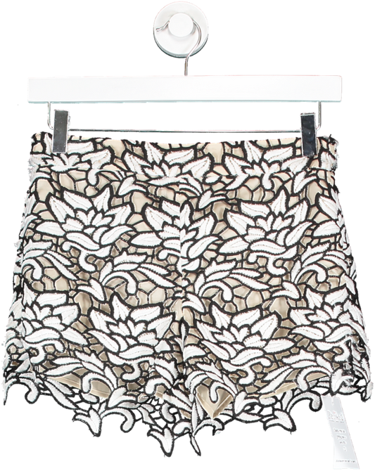 Alice + Olivia Black High Waisted Lace Short UK XS