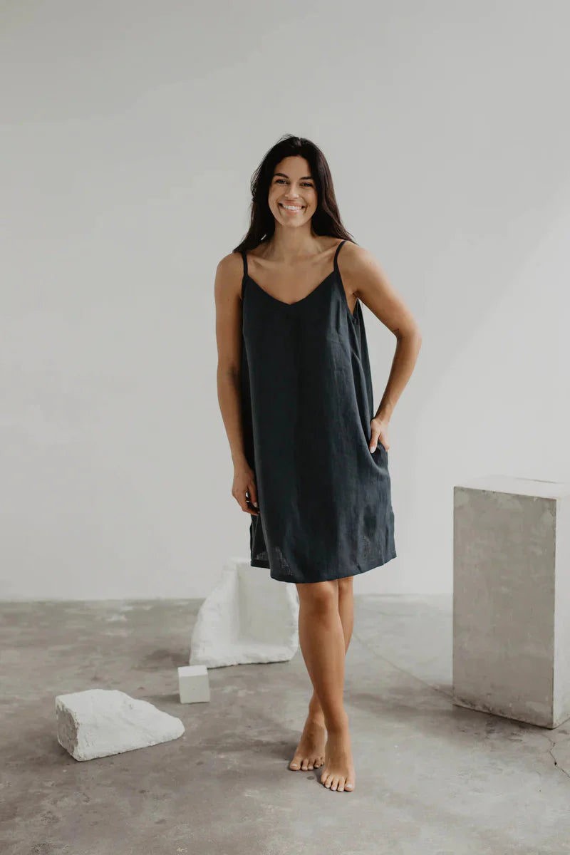 Zoe Linen Slip Dress