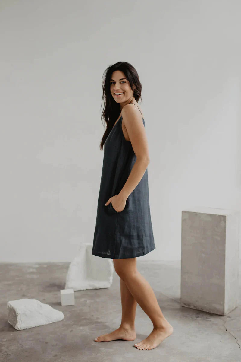 Zoe Linen Slip Dress